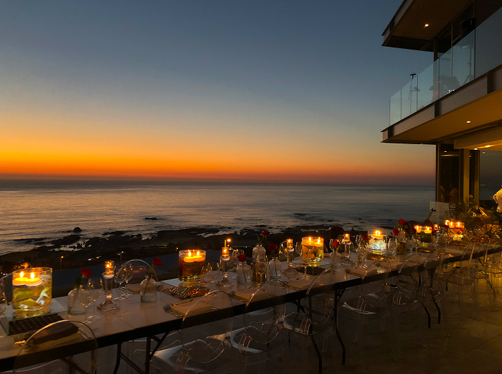 Dining table at sunset
